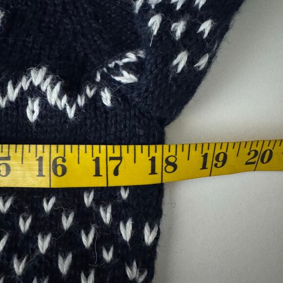 THE ALPACA CONNECTION Sweater Large Hoodie Cardigan Fair Isle Full Zip Llama - Picture 14 of 15